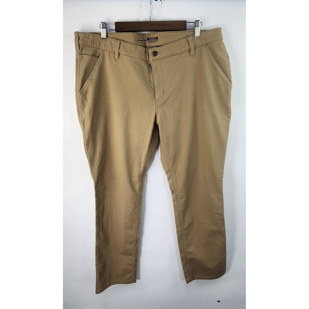 Carhartt Rugged Flex Canvas Pants Women's‎ 18 Short Relaxed Fit Carpenter Brown
